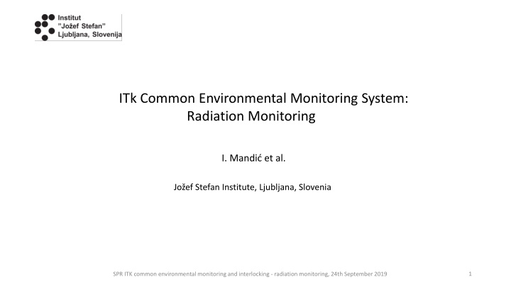 itk common environmental monitoring system