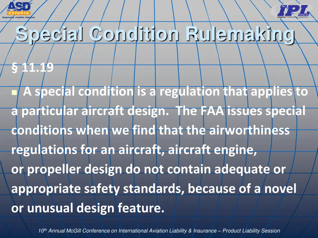 special condition rulemaking