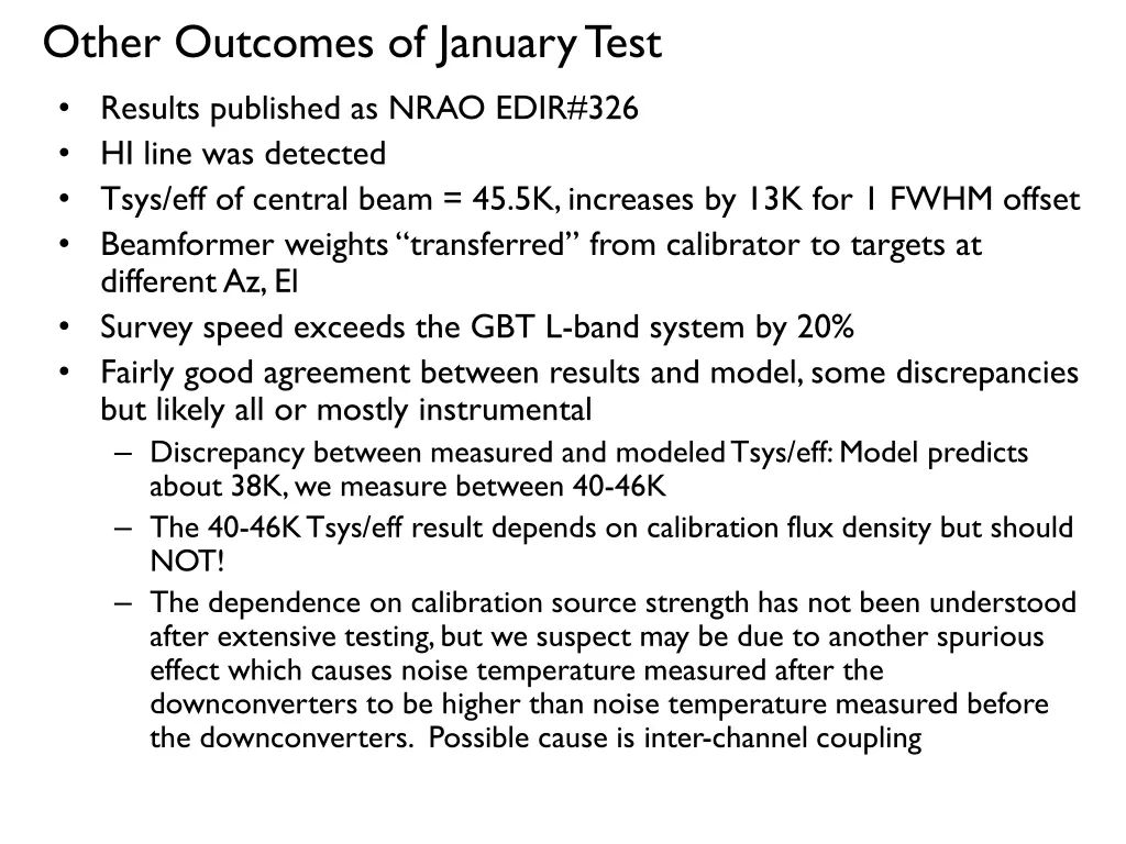 other outcomes of january test