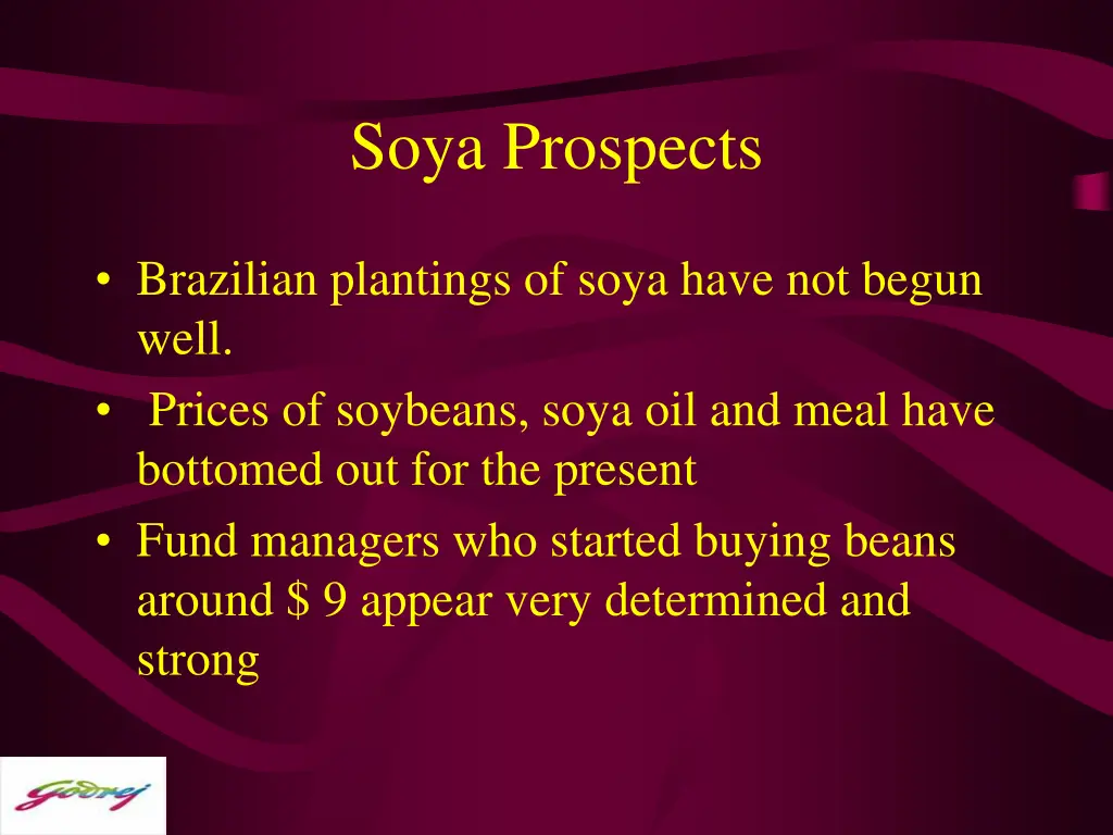 soya prospects