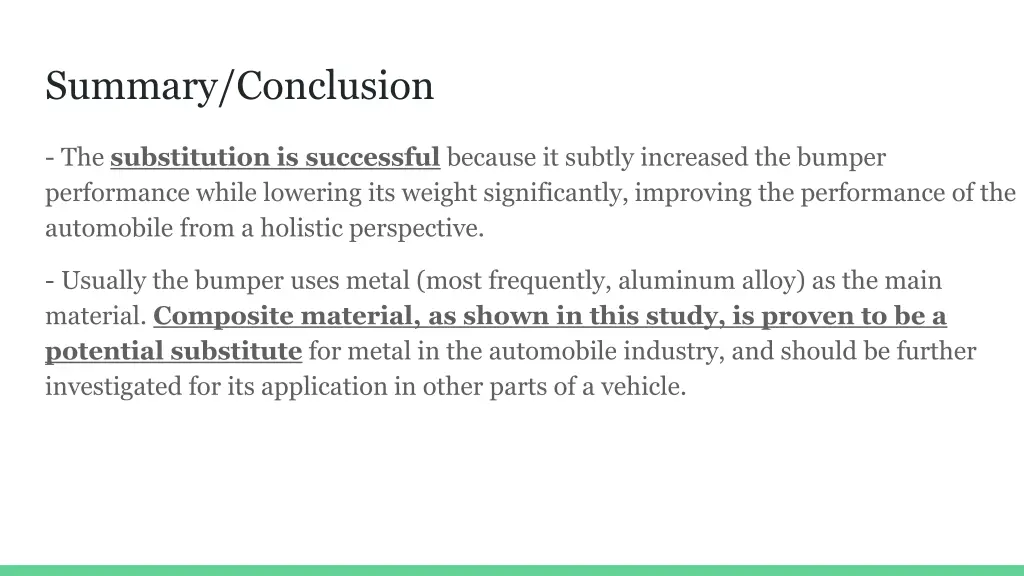 summary conclusion