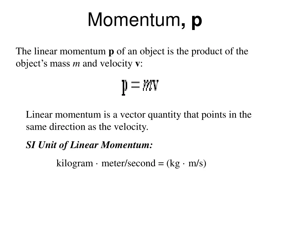 momentum p