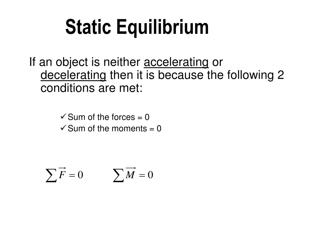 static equilibrium