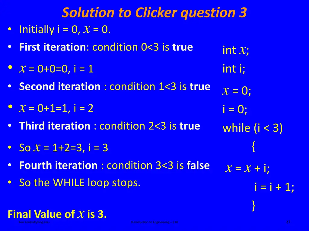 solution to clicker question 3 initially