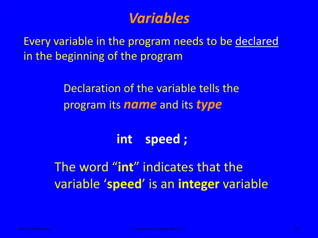 variables 1