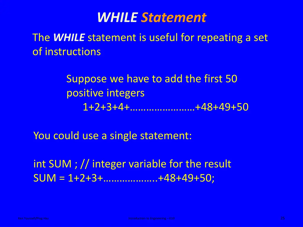 while statement