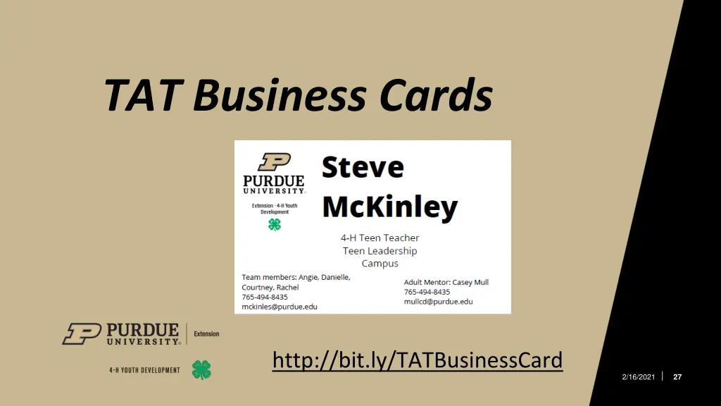 tat business cards