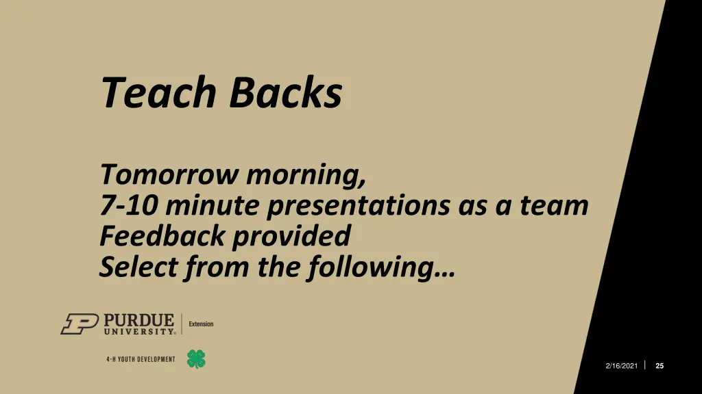 teach backs