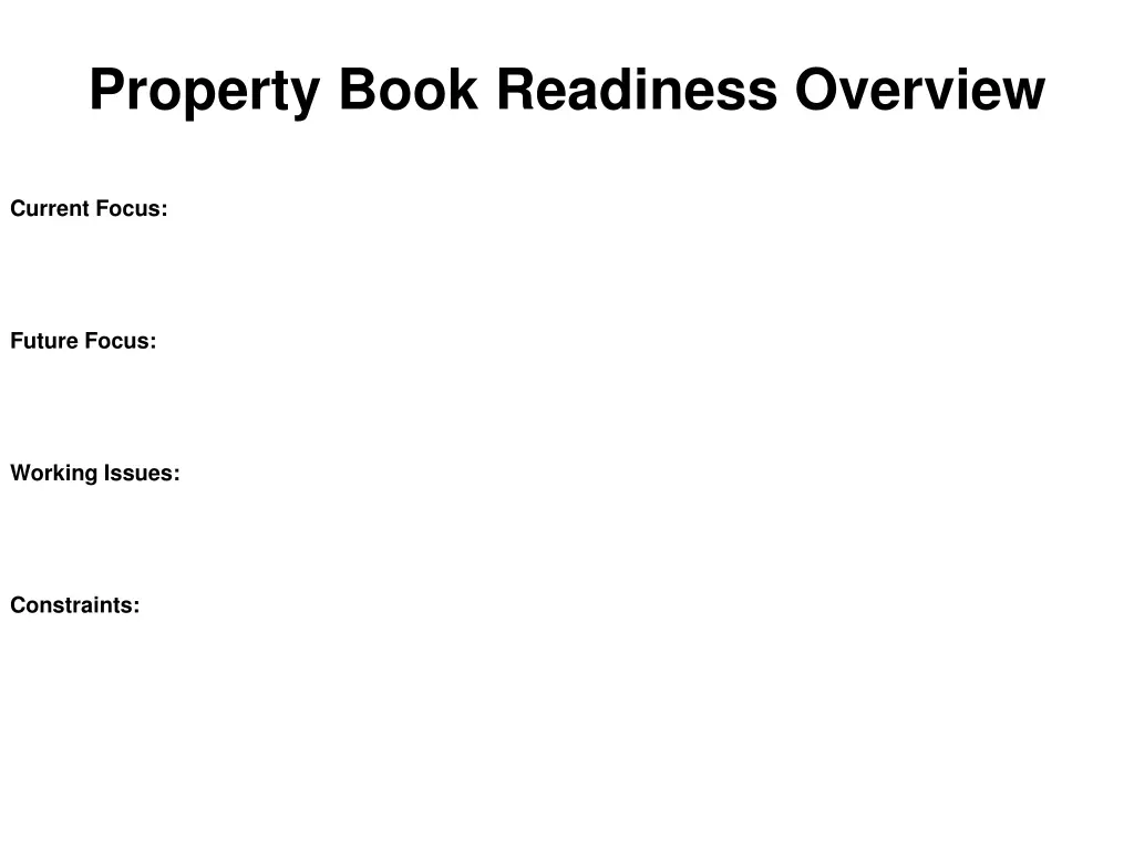 property book readiness overview