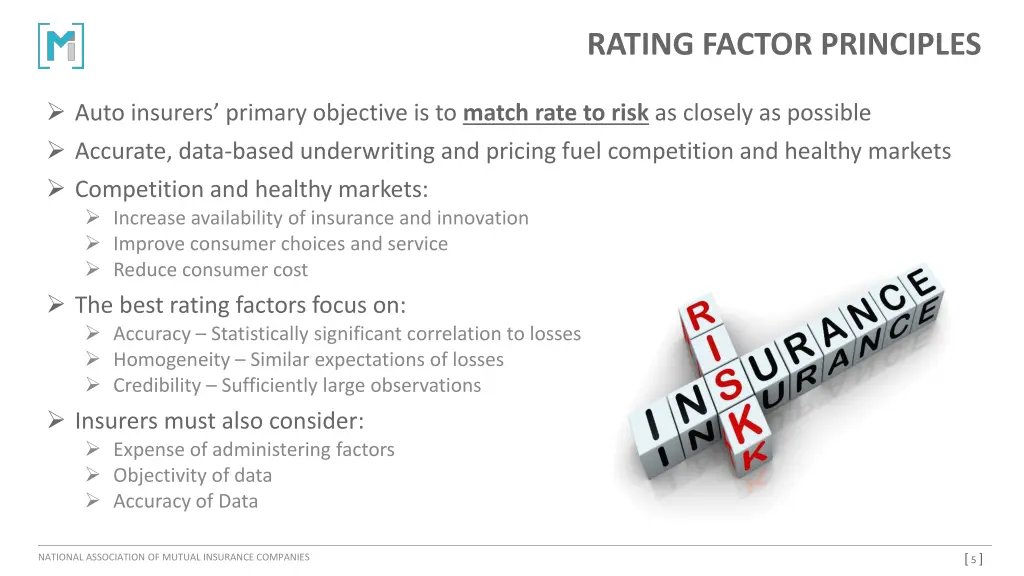 rating factor principles