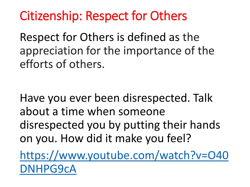 citizenship respect for others citizenship 1