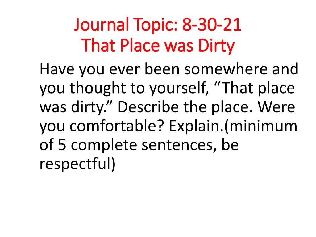 journal topic 8 journal topic 8 30 that place