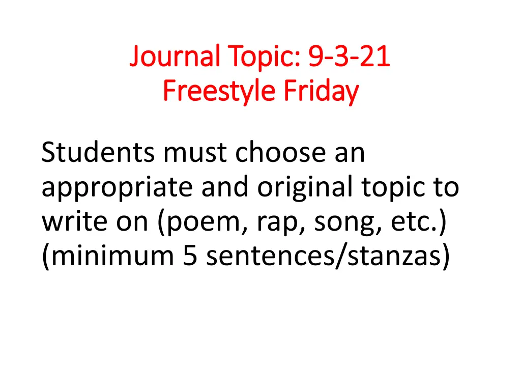 journal topic 9 journal topic 9 3 3 21 freestyle