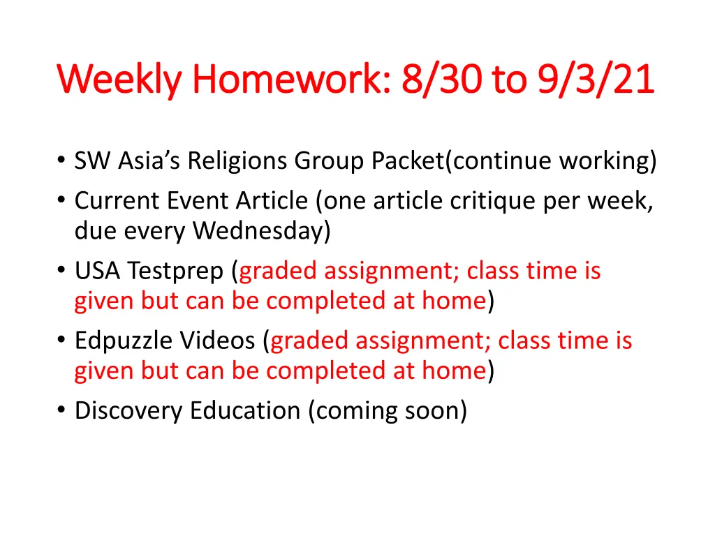 weekly homework 8 30 to 9 3 21 weekly homework