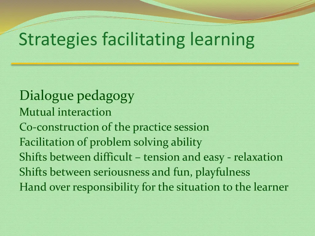 strategies facilitating learning