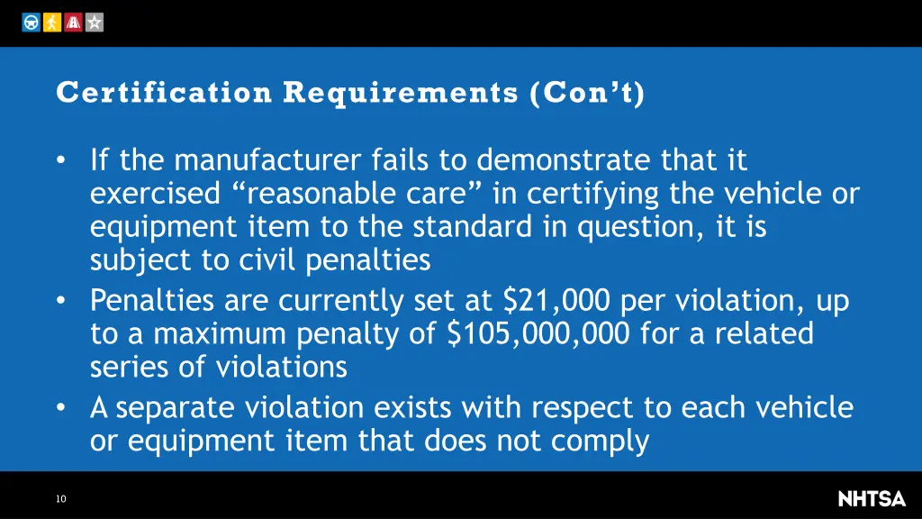 certification requirements con t