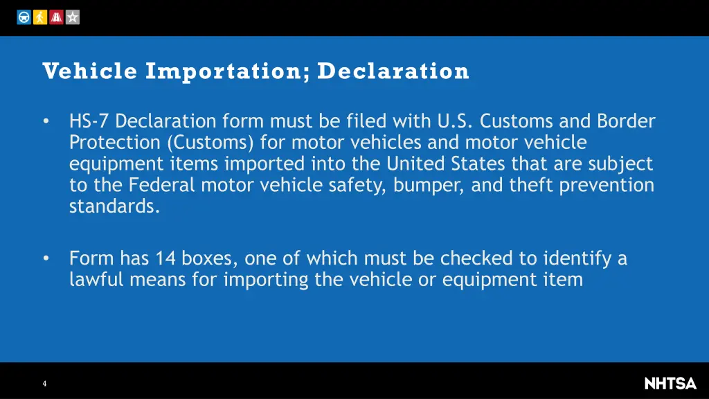 vehicle importation declaration