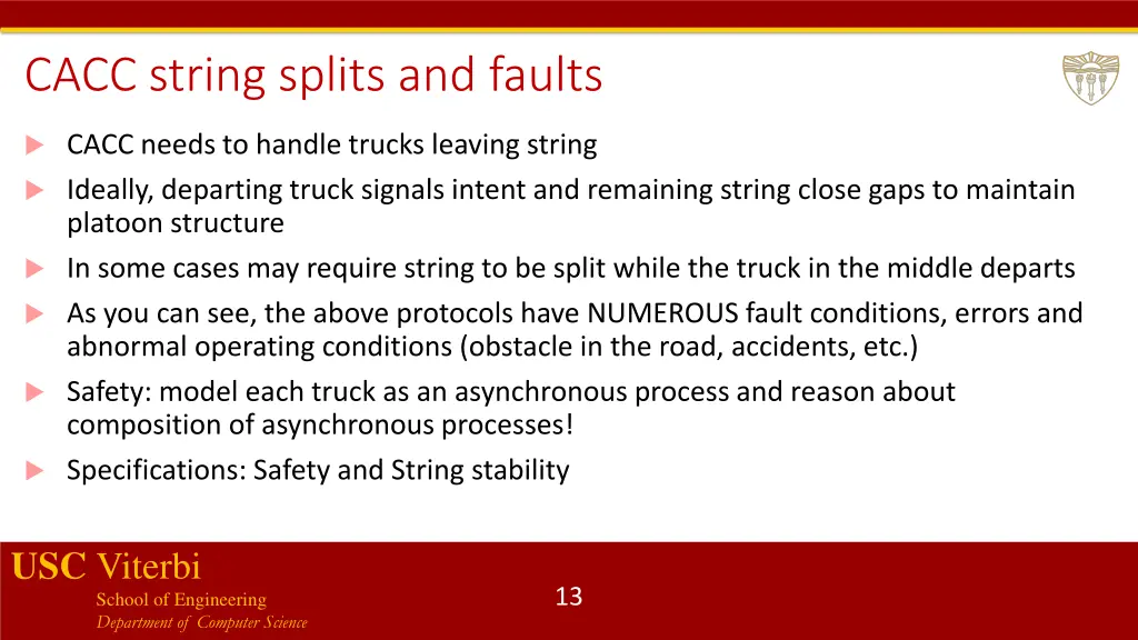 cacc string splits and faults