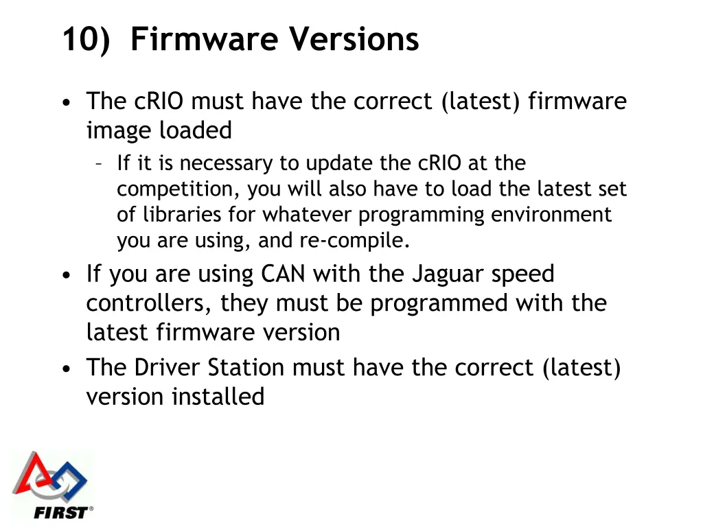 10 firmware versions