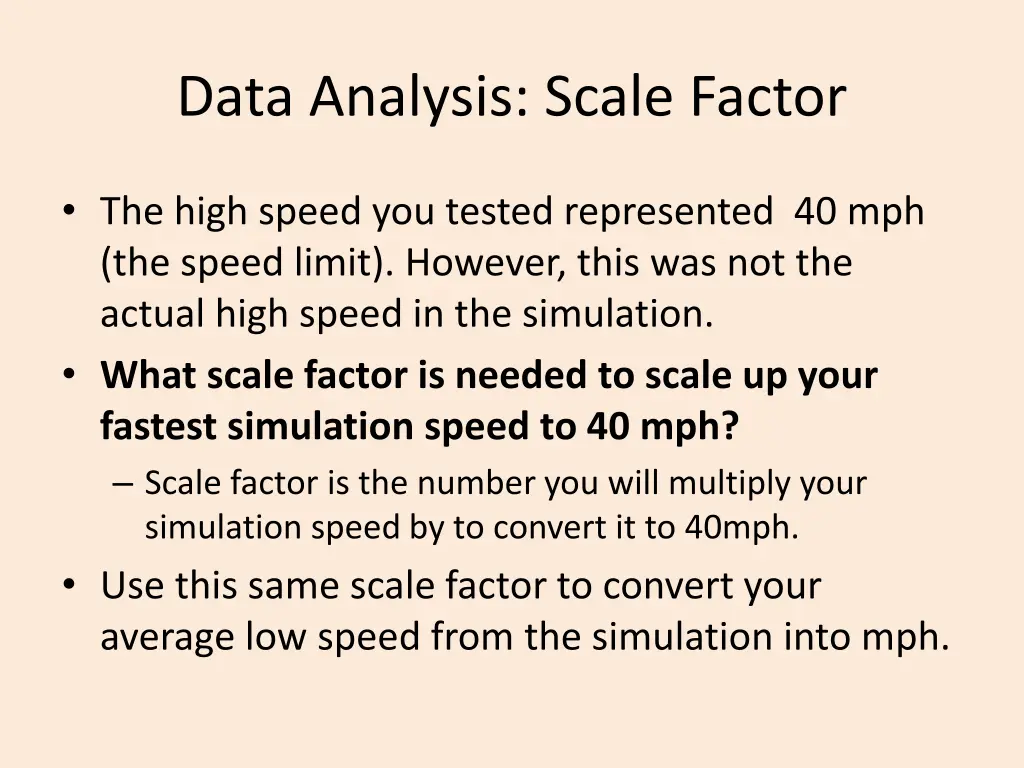 data analysis scale factor 1