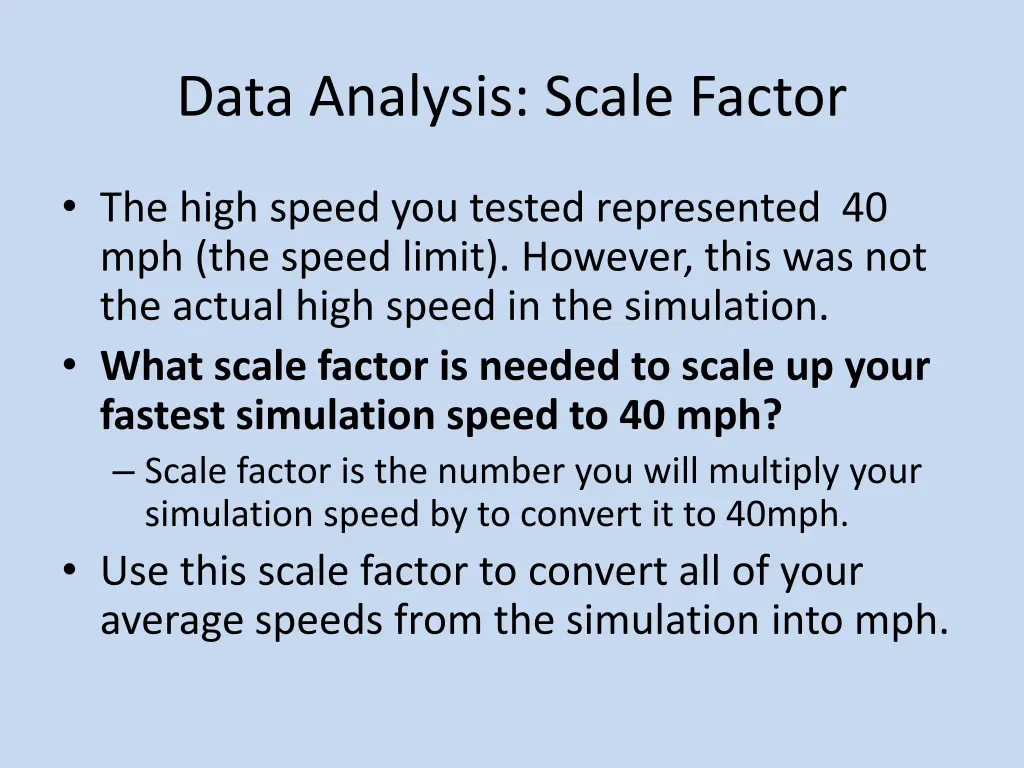 data analysis scale factor