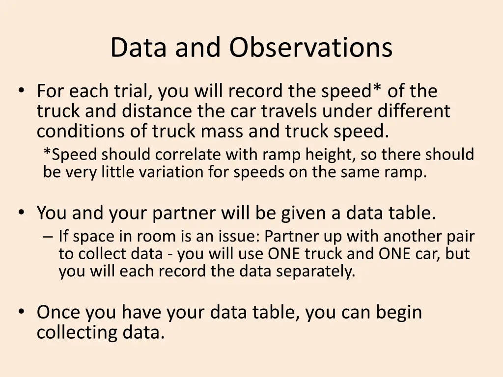 data and observations 1