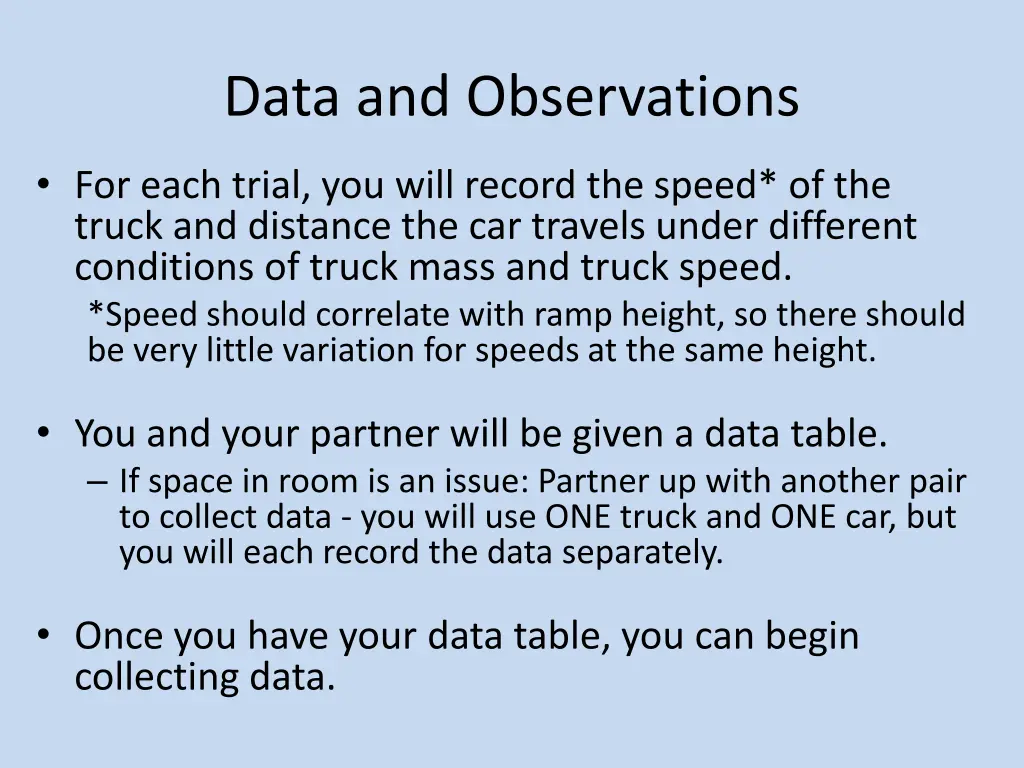 data and observations