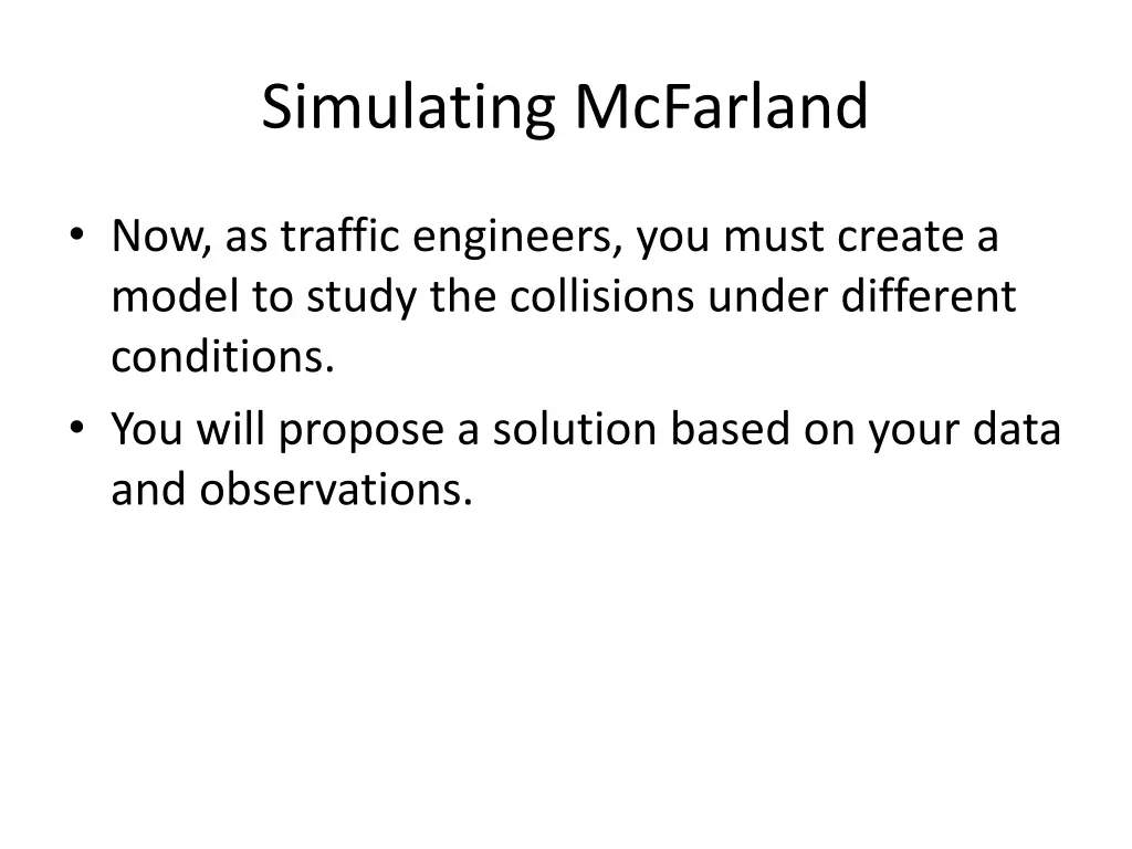 simulating mcfarland