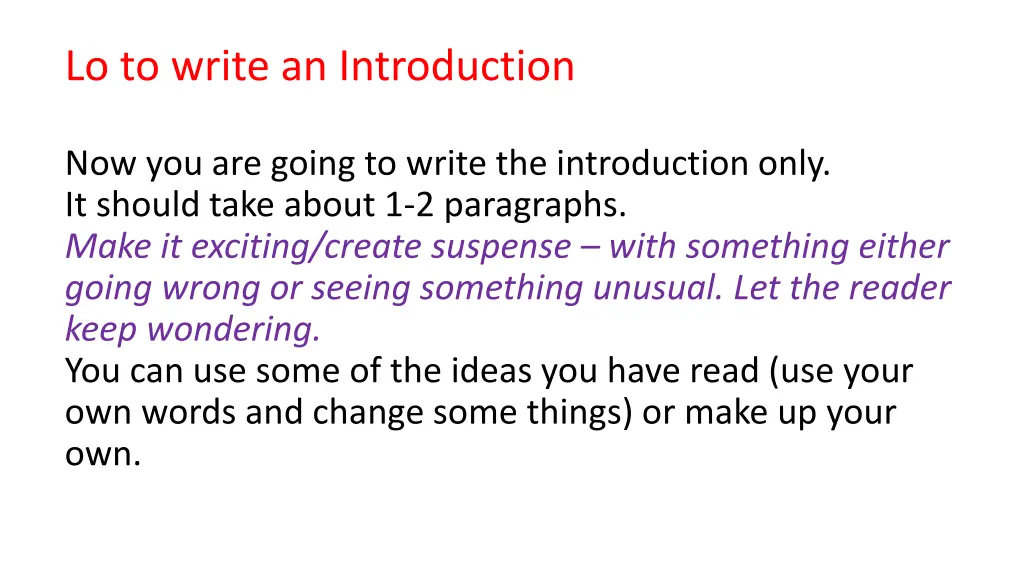 lo to write an introduction