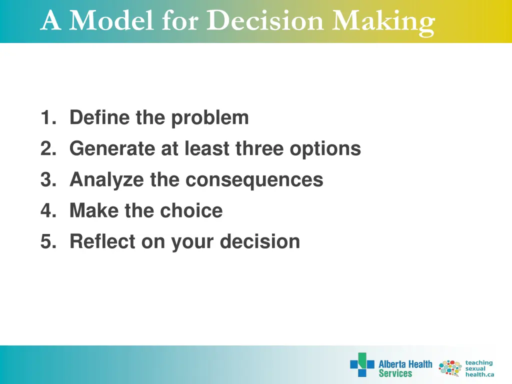 a model for decision making