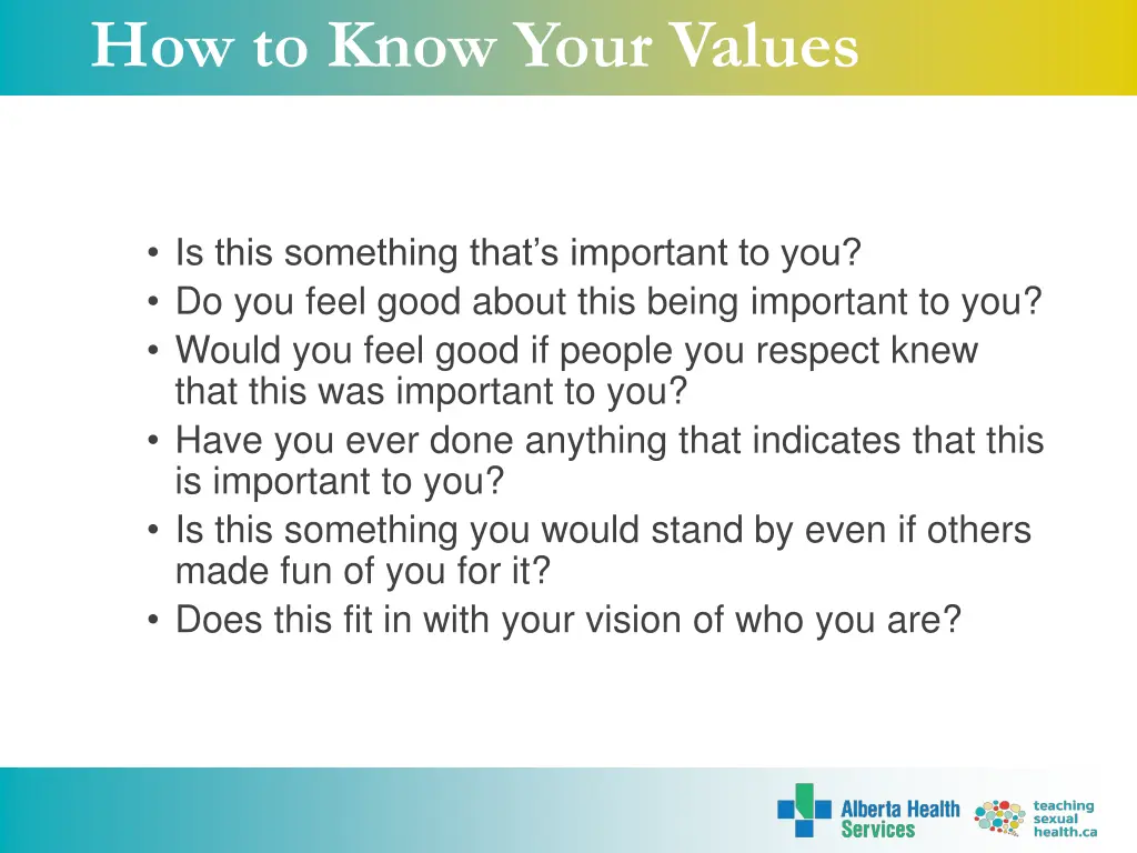 how to know your values