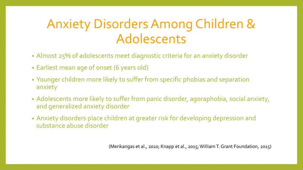 anxiety disorders among children adolescents