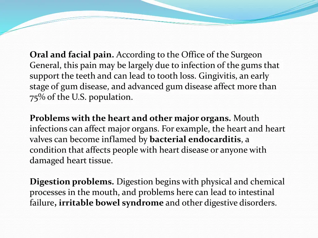 oral and facial pain according to the office