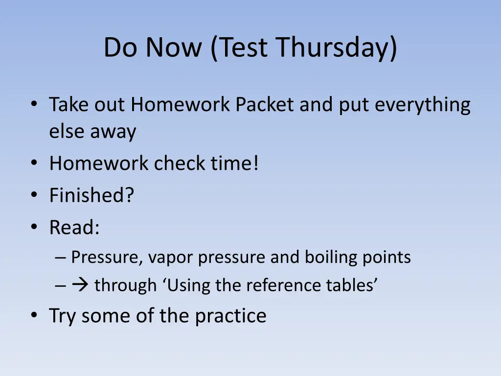 do now test thursday