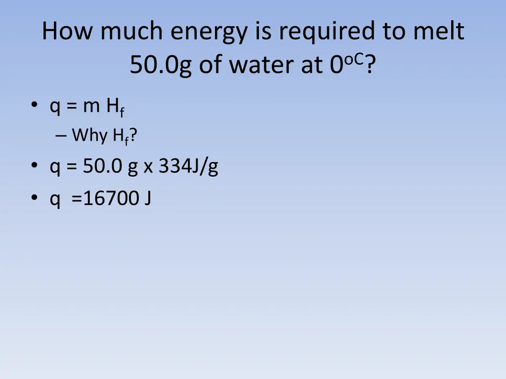 how much energy is required to melt