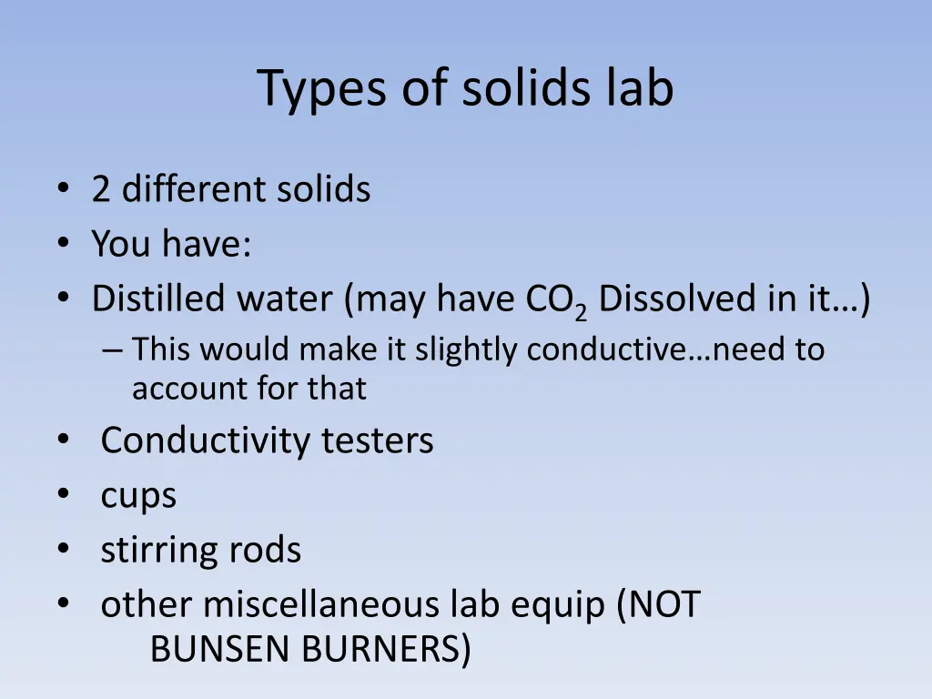 types of solids lab