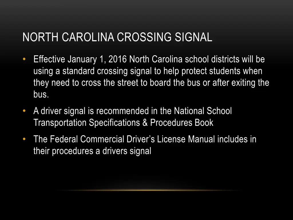 north carolina crossing signal