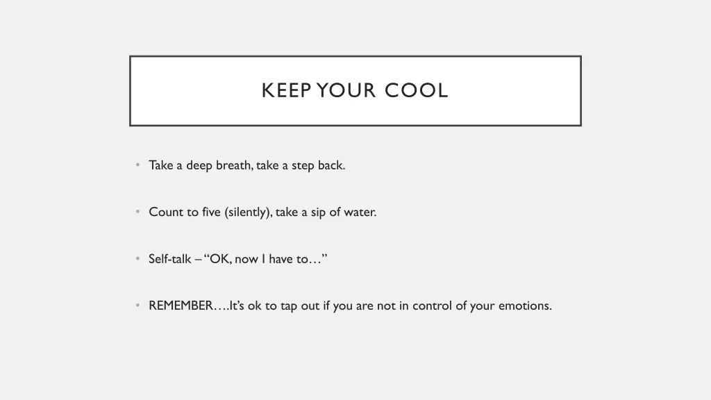 keep your cool