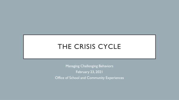 the crisis cycle