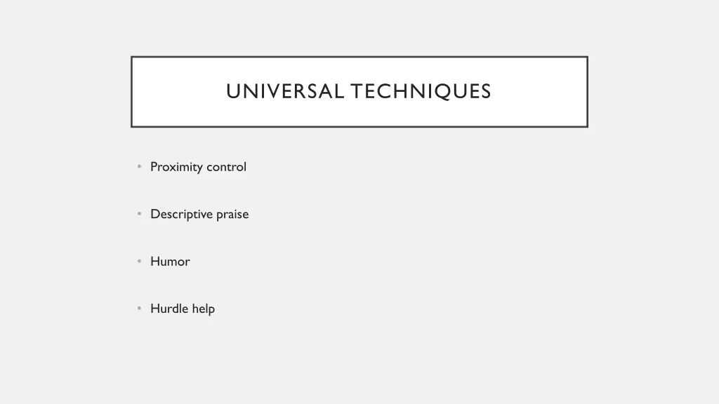 universal techniques