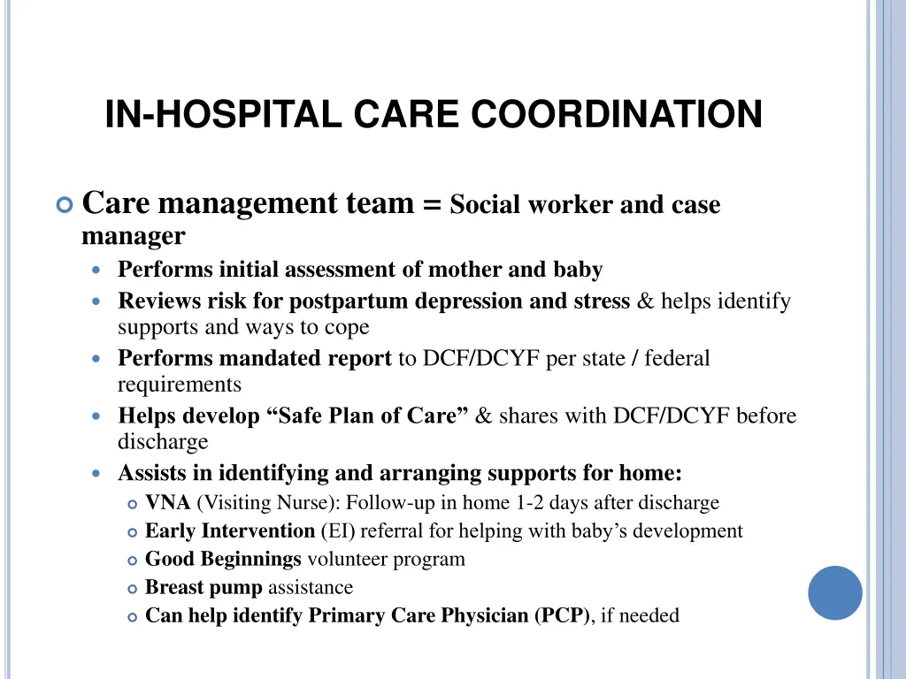 in hospital care coordination