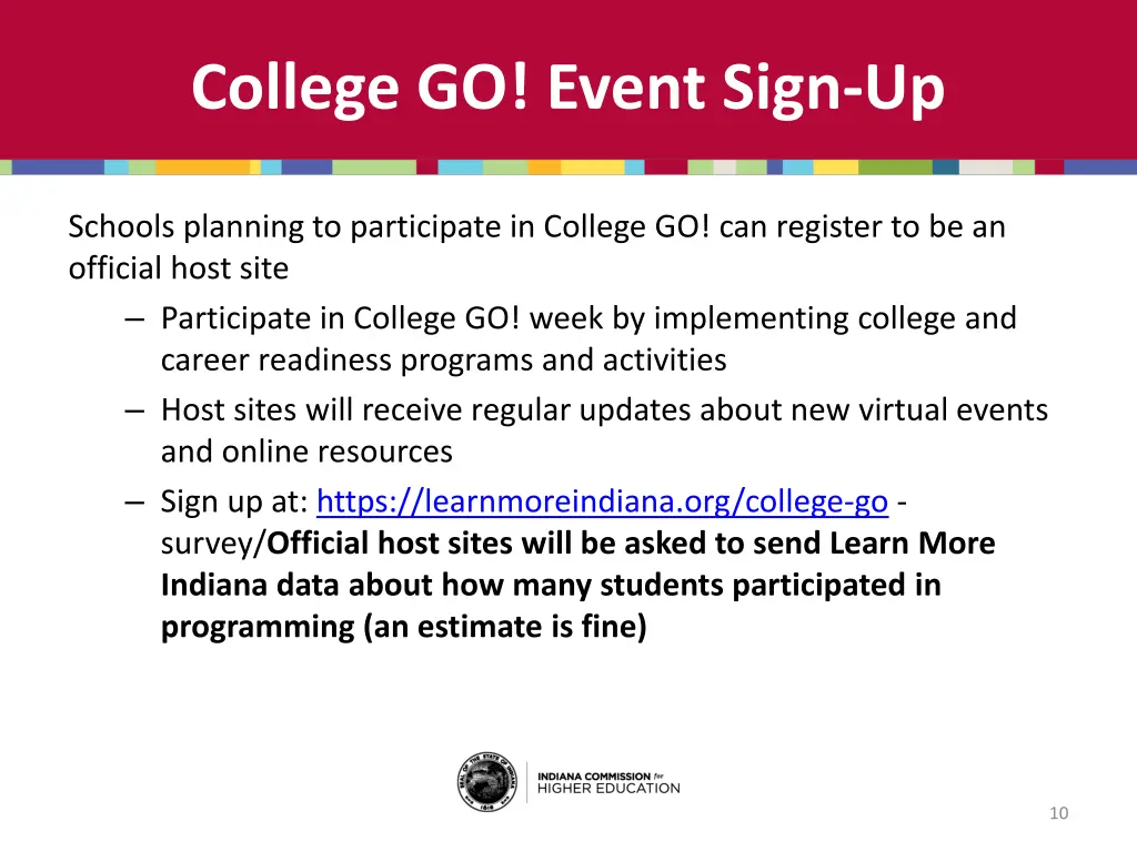 college go event sign up