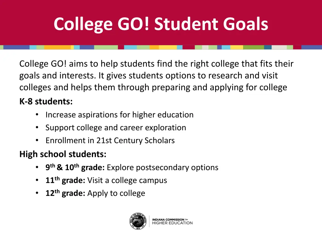 college go student goals