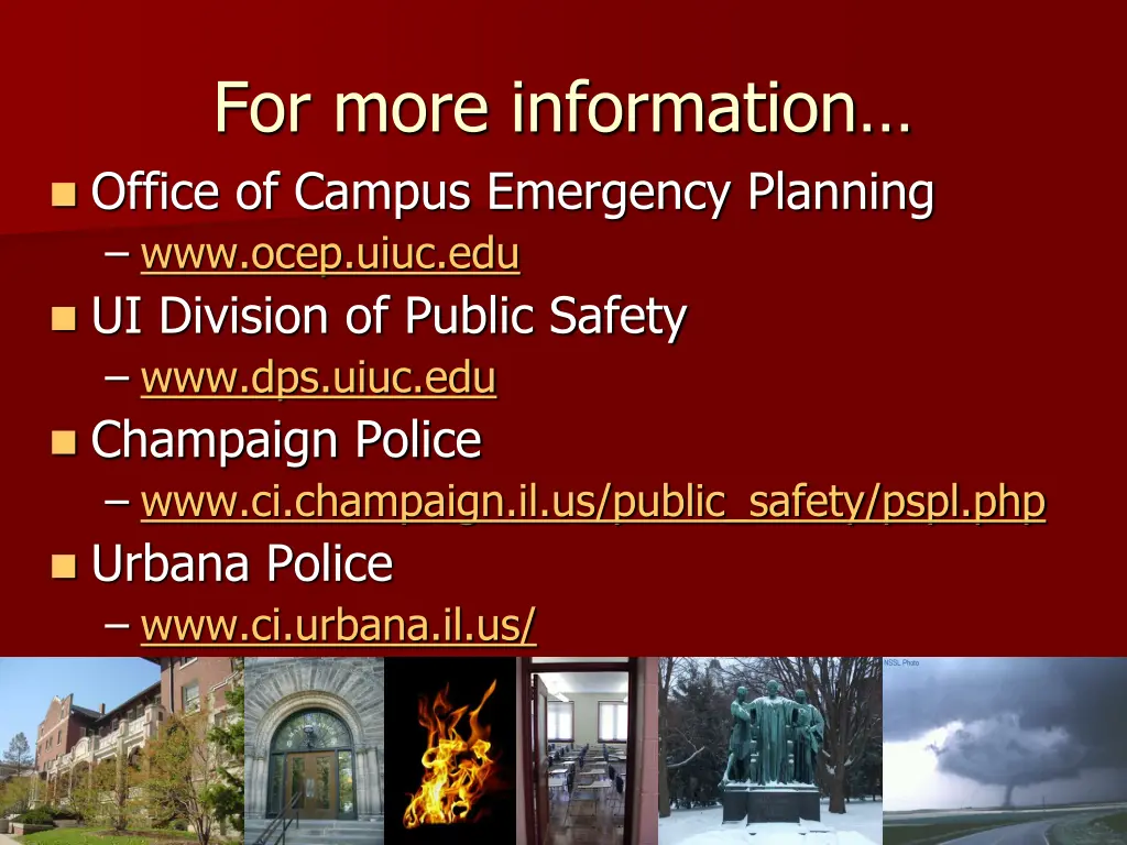 for more information office of campus emergency