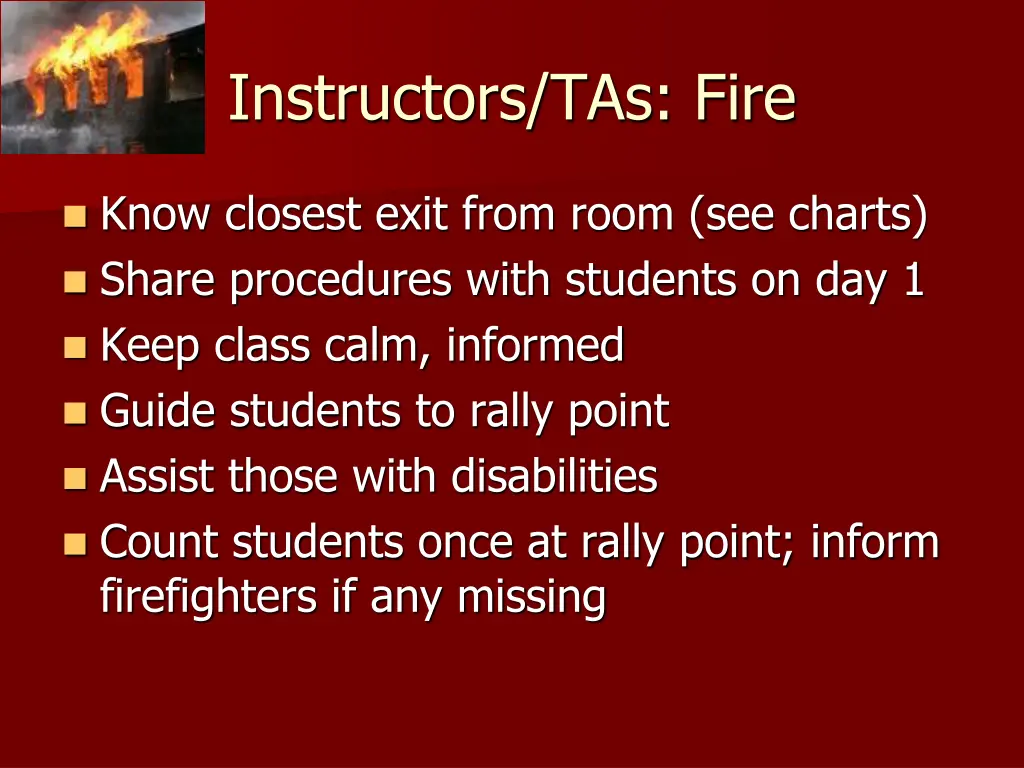 instructors tas fire