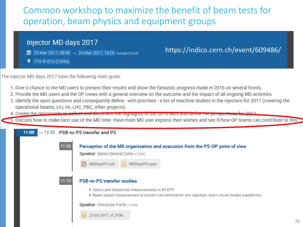 common workshop to maximize the benefit of beam 1