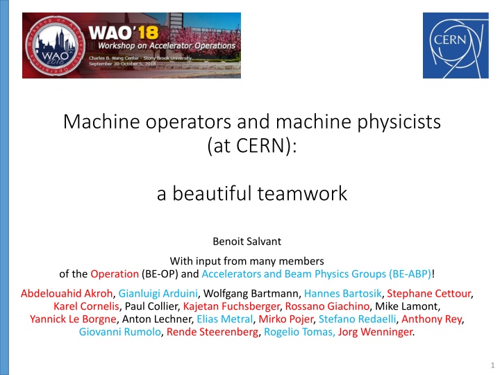 machine operators and machine physicists at cern