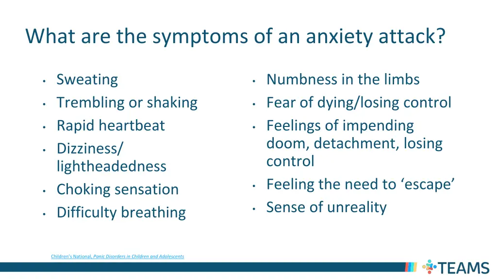 what are the symptoms of an anxiety attack