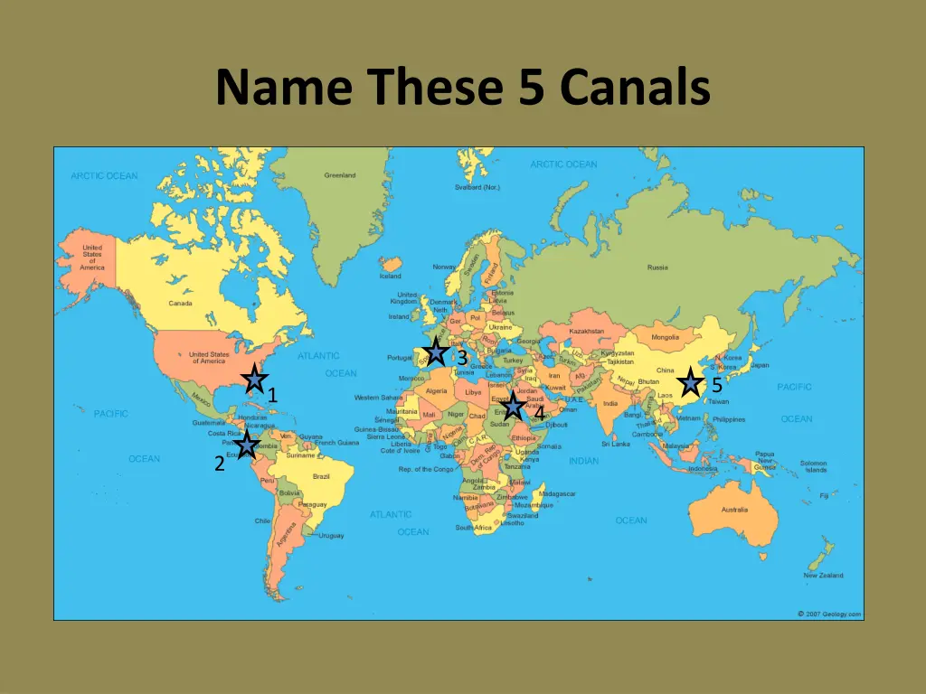 name these 5 canals