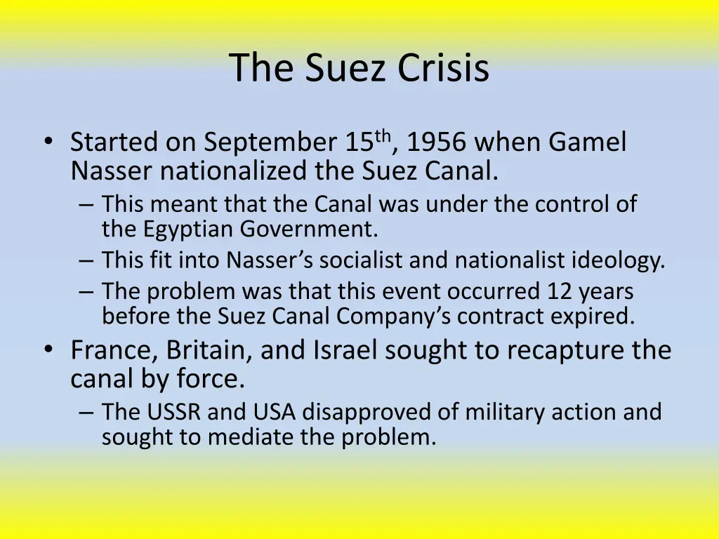 the suez crisis